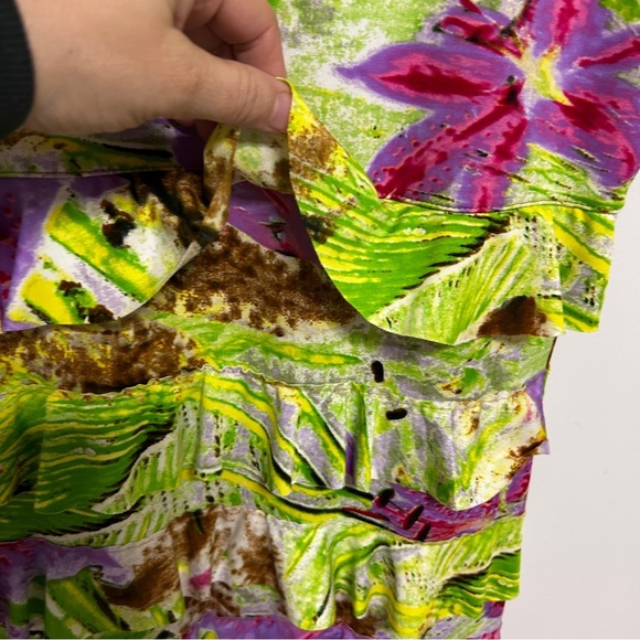 Tango Mango Tank Dress Stretch Tiered Ruffled Floral Women's Size Small Y2K - Picture 3 of 7